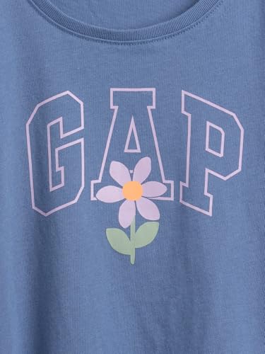 Image of GAP Girls' Short Sleeve Logo T-Shirt, Cornflower829, 6-12 Months