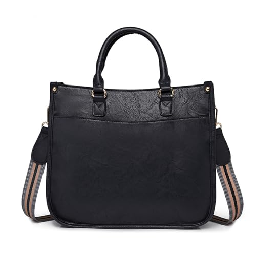 Sac à bandoulière de grande capacité en cuir synthétique bleu pour femme