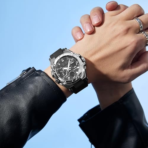 Image of V2A Styrke 5120 Analog Digital Watch for Men | Hybrid Multi Display Dial | Alarm Stopwatch Day Date 12 /24 Hr | TPU Strap | 30M Water Resistant | Gift for Mens