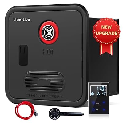 RV Tankless Water Heater Propane, On Demand Instant Gas RV Hot Water Heater, DC 12V, 15 x 15 inch Door & Front Water Outlet, 55000 BTUs 3.9 GPM, Compatible with All RVs, Camper, CSA Certificated