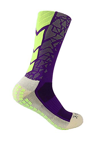 Image of Ulalaza Unisex Anti Slip Sports Thicken Cushion Soccer Socks Non Skid Grippy Traction for Football Basketball Sports