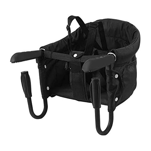 Surplex Folding Baby Hook On Seat, Fast Table Chair, Kids Removable Seat Cushion Portable Dining Table Chairs, Easy Hook on Black Table Highchair for Home and Travelling Black Cover