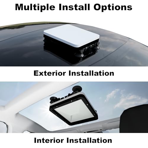 Image of Starlink Mount Ultra-Durable Kit for Campers, RVs, UTVs, Trucks, & Cars | USA Made | Interior and Exterior Vehicle Installation | Hardtop Complete Coverage (Add Car Charger, Mount + Both Options)