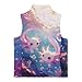 TOADDMOS Cute Pink Axolotl Full Zip Vest Wind Proof Girls Zippered Vests 4T Soft Winter Lightweight Sleeveless Fleece Jacket with Pocket Fashion Warm Sleeveless Jacket for Spring Fall