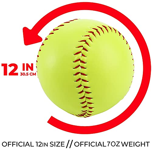 Tebery TE-PRACTICESOFTBALLS-6YELLOW 6 Pack Yellow Sports Practice Softballs thumb #3