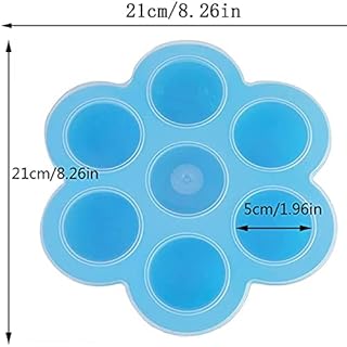 Egg Bite Silicone Mold - For 5,6,8 qt Instant Pot and other Pressure Cookers, Reusable Food Container for Storage with Lid (Blue)