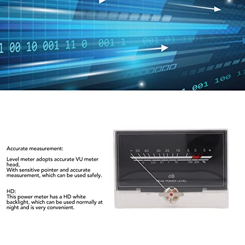 Mavaol Mini VU Meter, Sensitive Audio Level Indicator, HD White Backlighting, Sturdy Build, for Home Audio, Studios, and DIY Projects