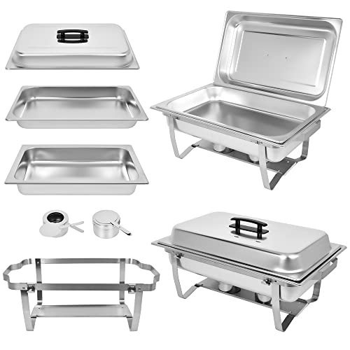 Ornkat Chafing Dishes For Buffet [2 Pack] 8Qt Stainless Steel Chafers,Parties Dinner Catering Food Warmer Set With 2 Full Trays #TOP1