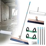 Bodenbeschichtung Entlüftungsroller Set,Entlüftungsroller Set mit 560mm Stehrakel Gezahnt mit Stielhalter, Nagelschuhe 30 mm,11mm Entlüftungswalze,160cm Abnehmbarem Langem Teleskopstange