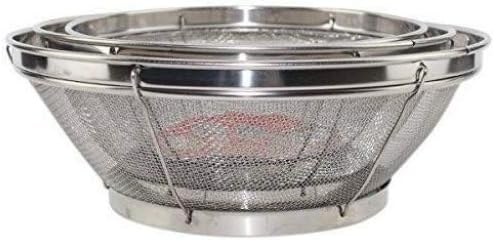 Set of 3- Wash Strainer Colander Reinforced Basket Stainless Steel Kitchen Sieve Strainer with Fine Mesh Net Quality(Straining - Image 3