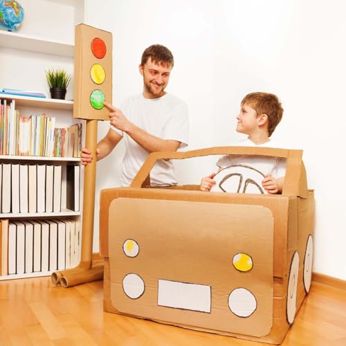 Behogan 24 Stück A3 Wellpappe: 30x42cm Hochwertige Dicke Pappe, 2mm Dicke Dreilagig Vielseitiger Braun Kraftpapier Bastelkarton für DIY Basteln und Bürokreatives Gestalten