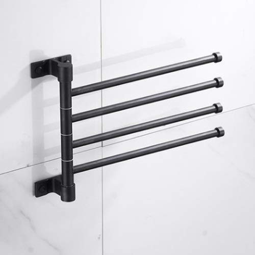 Étagères à serviettes porte-serviettes pliable en aluminium noir pour salle de bain et cuisine
