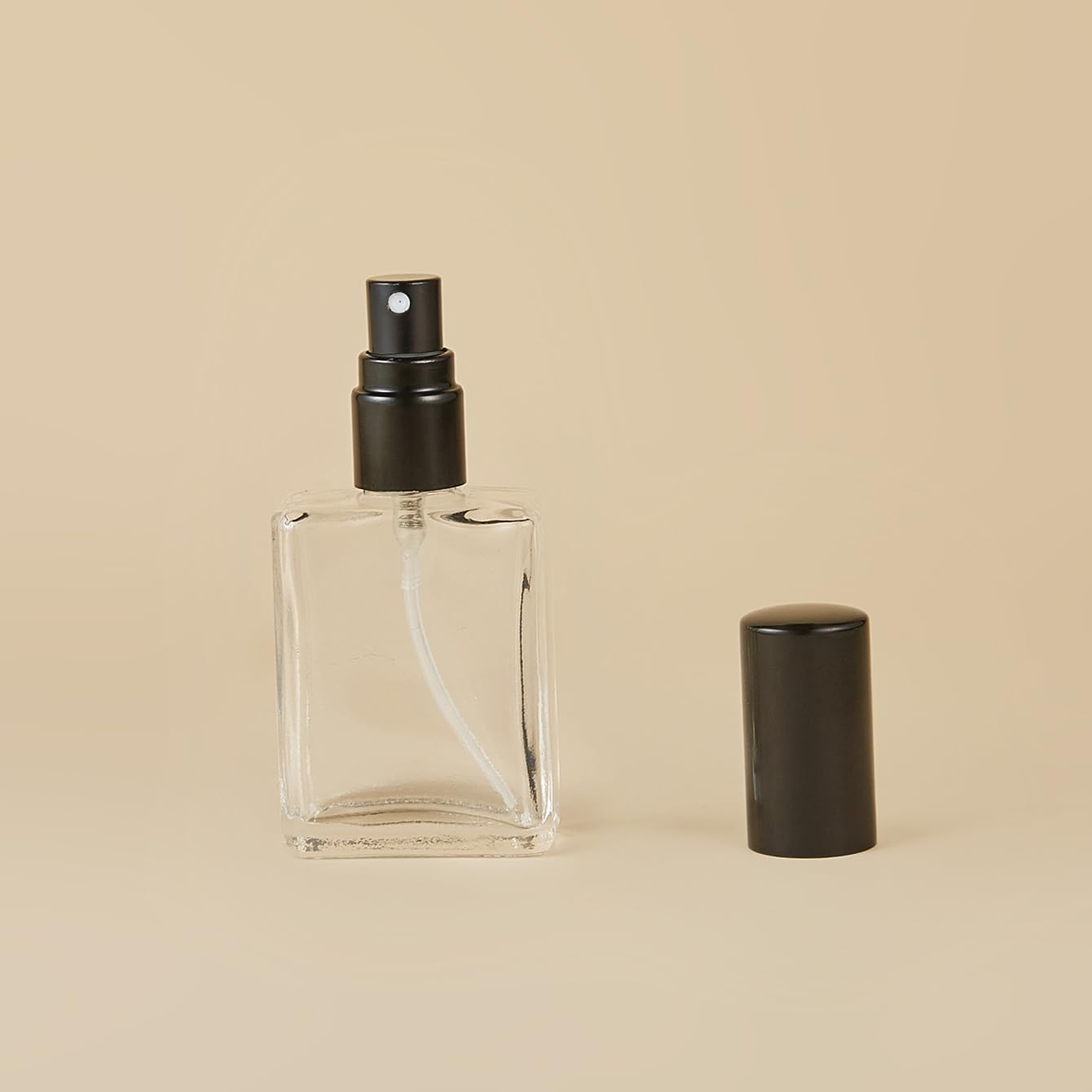 1PC Portable Perfume Bottle 15ml Nano Spray Glass Refillable Pocket Compact Gold Atomizer For Travel Office Sample Sharing, black