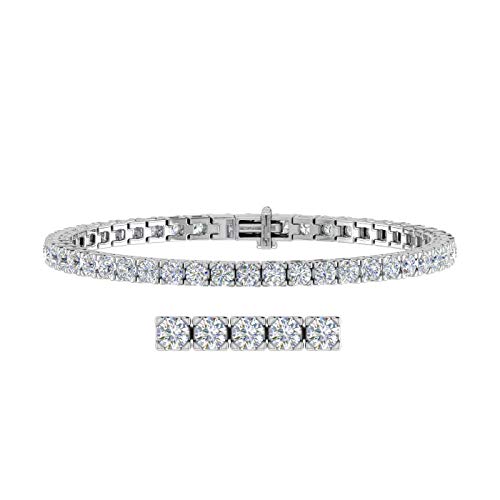 Image of 2 to 7 Carat Natural Diamond Tennis Bracelet for Women in 14K Gold (7 Inch) - IGI Certified (I1-I2 Clarity)