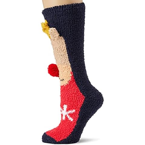 Joules Women's Navy Reindeer Festive Socks Cover
