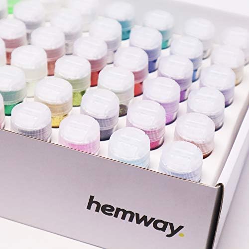 Hemway 54 Premium Ultra Sparkle Glitter Tube Box Multi Purpose Powder Makeup Cosmetic Face Eye Body Nails Skin Hair Epoxy Resin Arts & Crafts Decoration - (54 x 0.34oz/9.6g)