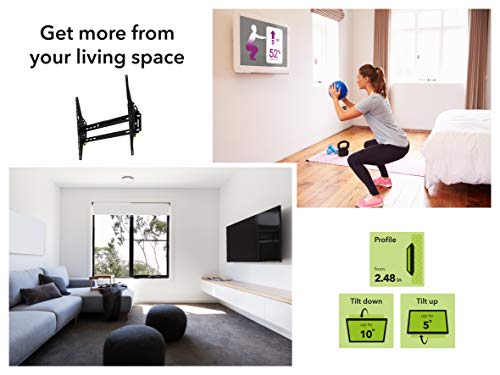 Avf El801B-A Adjustable Tilt, Low Profile Tv Mount For 30-Inch To 80-Inch Tvs, Black, Fits Most 40”, 42”, 46”, 47”, 50”, 55”, 60”, 65”, 70”, 75”, 80”. Universal Bracket And Vesa 50X50 To 600X400 #TOP5