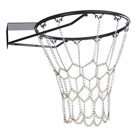 CZ-XING Steel Chain Basketball Net with 12 Closure Hoops Two-tone Metal Basketball Net Cover