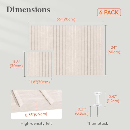 Lifewit Large Felt Bulletin Board with Self-Adhesive 36" x 24"- 6 Pack - Image 3