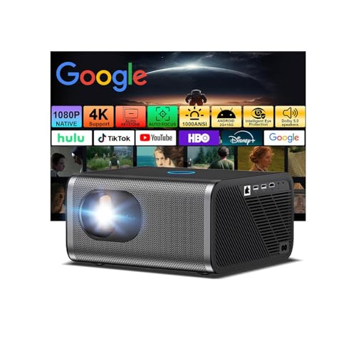 Image of Native 1080P Projector with WiFi and Bluetooth, 4K Support Smart Movie Projector for Bedroom, Built-in Apps, Android 13.0,Auto Focus & Auto Keystone, Outdoor Projector for Phone/TV Stick/KTV