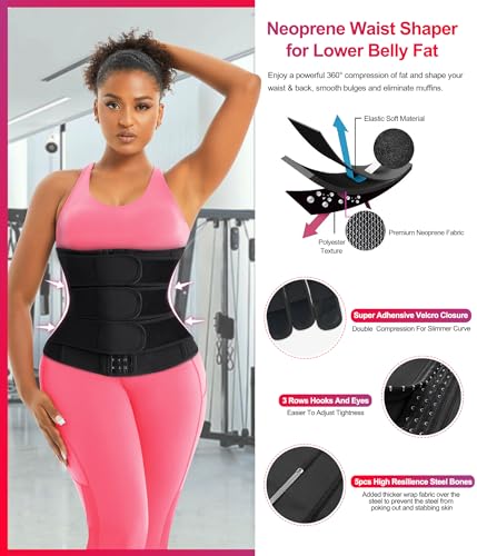 Traininggirl Women Waist Trainer Cincher Corset Tummy Control Workout Sweat Band Slimmer Belly Belt Weight Loss Sports Girdle thumb #3