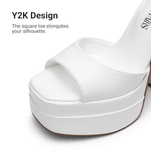 Image of DREAM PAIRS High Heels Chunky Block Platform Heels for Women Ankle Strap Sexy Open Square Toe Heels Dressy Pumps Sandals