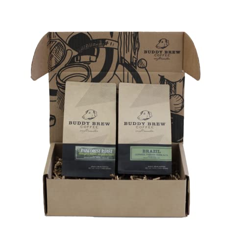 Buddy Brew Coffee, En grano tostado medio - Pack de 2