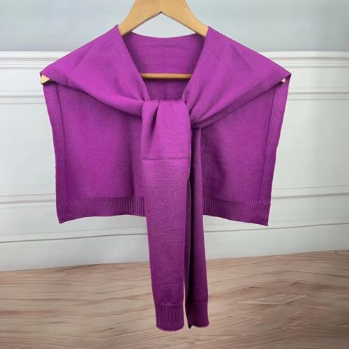 Image of WaJuemy Sweater Shawl Wraps for Women Sweater Knitted Knotted Shawls Travel Casual Scarf Cape Shoulder Tops Fashion Wrap
