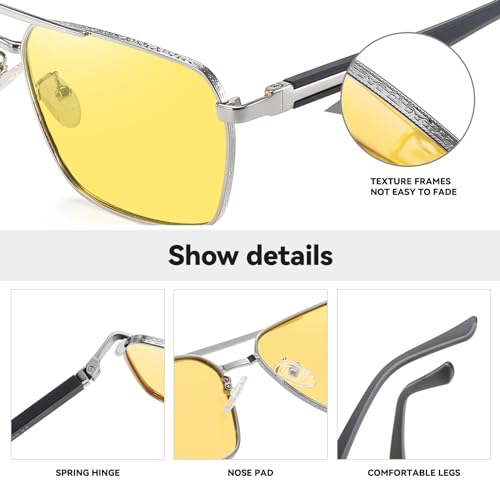 Image of Sunglasses for Men Women Trendy Polarized Sunglasses UV400 Fashion SunGlasses Aviator Sunglasses for Driving Fishing