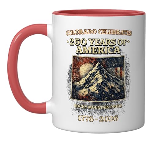 Mug Cerámico Colorado 250 Años América 11 Onzas Rojo/Blanco miniatura 1