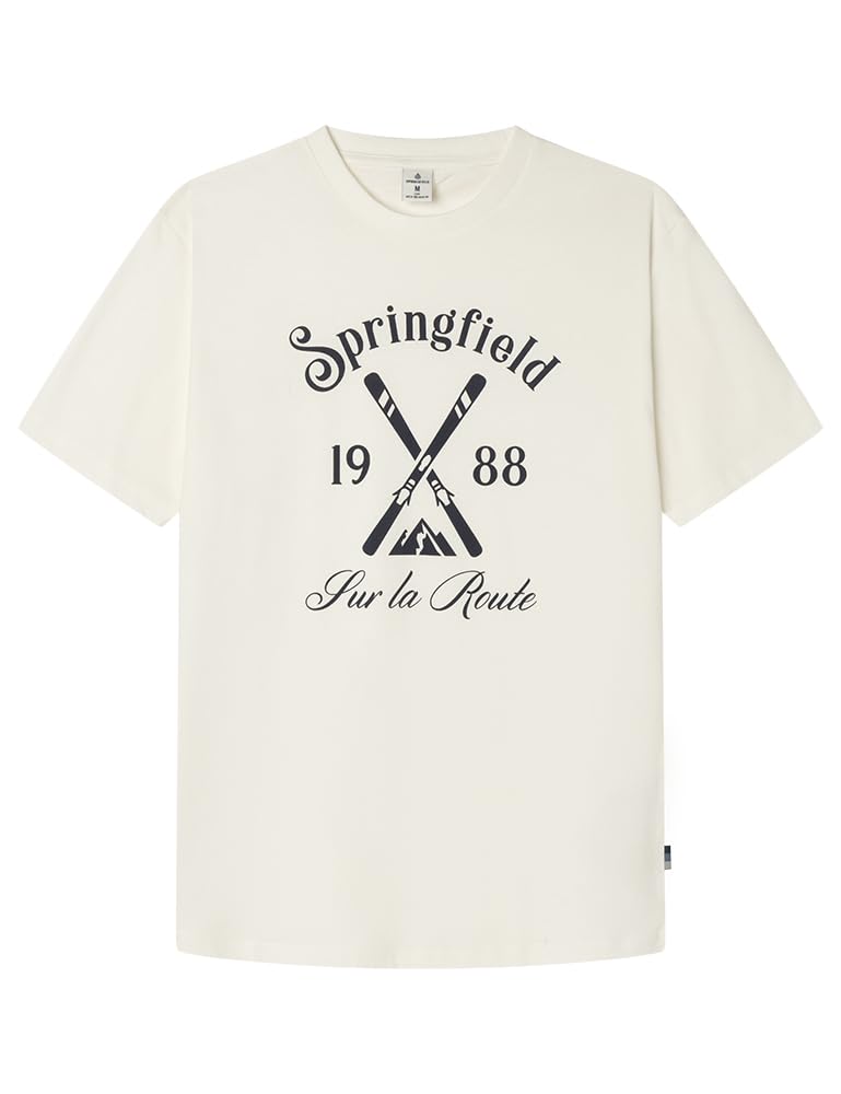 Springfield Men's Mafil Camiseta Con Gráfico Ski Short Sleeve T-Shirt,
