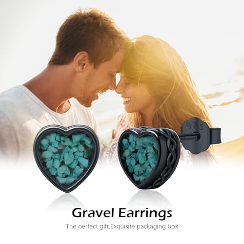 Pendientes negros de plata para hombre y mujer ideales para el día a día 7
