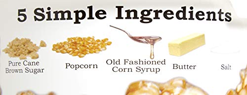 Fisher's Popcorn Caramel Popcorn, Gluten Free, 5 Simple Ingredients, Handmade, No Preservatives, No High Fructose Corn Syrup, Zero Trans Fat, 20oz Tub