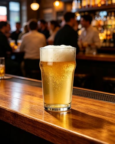 Image of LUXU Pint Glasses,20oz British Beer Glass,Easy to Stack Beer Glasses