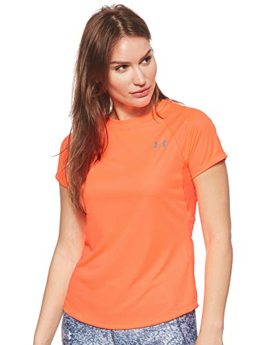 Under Armour UA Speed Stride Camiseta, Mujer, Naranja (Peach Plasma/Reflective 836), L