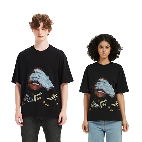 MIDIHOME Mens Graphic Tee, Oversized for Men, MeJend Rhinestone T