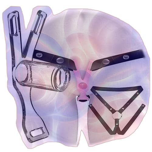 Male Flat Cross-Dressing Cage with Adjustable Waistband, Popular Flat Inverted Devices -USLA04 (B:Transparent, Long)