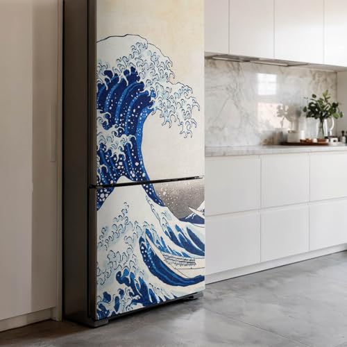 Protector de Frigorífico Resistente a Rayones y Agua con Diseño Decorativo de la Gran Ola 4