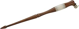Dip Pen Wood Calligraphy Oblique Nib Pen Holder with Removable Multi-fit Brass Flange for English Calligraphy Drawing Comic, Brown
