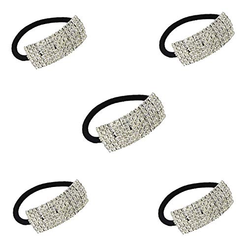 Xiwstar 5Pcs Chic Rhinestone Hair Bands Elastic Crystal Hair Ties Hairband Women Ponytail Holders Scrunchies Hair Accessories Xiwstar 5Pcs Chic Rhinestone Hair Bands Elastic Crystal Hair Ties Hairband Women Ponytail Holders Scrunchies Hair Accessories