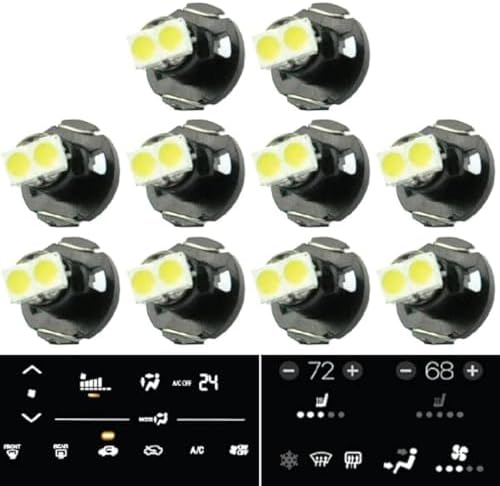 britelites 10x T4 / T4.2 Neo Wedge 2 SMD LED White Car Dashboard Instrument Cluster Panel, A/C Climate Control HVAC Switch Light Bulb image 2