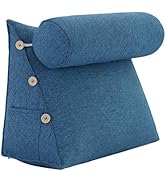 VERCART 100% Coton Coussin De Lecture Incliné Oreiller Compensé Triangulaire Dossier Traversin