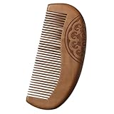 FONDOTIN 天然桃木製細歯木製櫛 風祥云模様 手作りヘアコーム 女性用ヘアケア 頭皮マッサージ対応 丈夫で長持ち