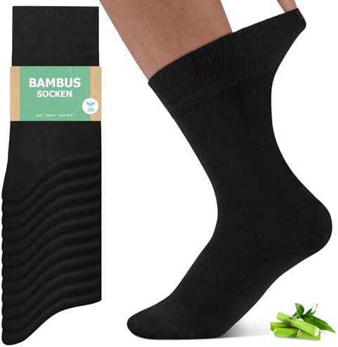FALARY 6/12 Paar Bambus Socken Herren & Damen - Superweich & Bequem | Ohne Naht & Anti-Blasen Bambussocken, Atmungsaktiv Anti-Schweiß Business Socken Multipack