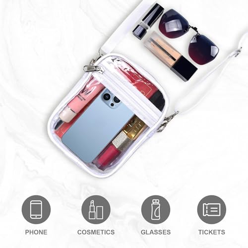 Image of Fibrdoo Clear Crossbody Purse Bag, Clear Bag Stadium Approved with Front Pocket for Concerts Sports Festivals