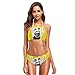 Produktbild SUGARHE Damen BadebekleidungCollage Magazine Style Hand Rock Zeichen,Mädchen Bikini Set Split(L)