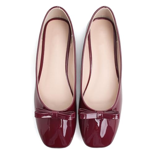 Image of Dear Time Women's Casual Foldable Ballet Flats Square Toe Ballerina Flats Shoes Comfortable