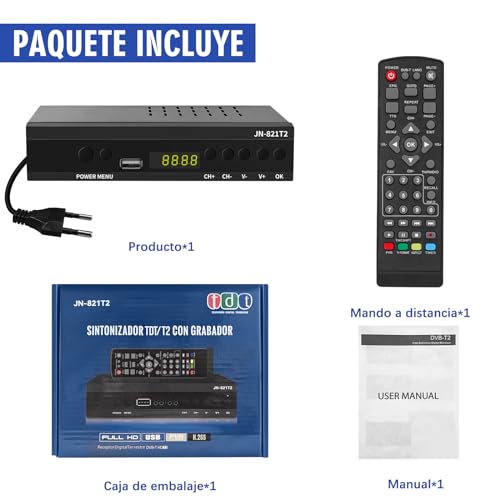 DVB-T HD Decoder, DVB-T T2 H.265 HEVC Full HD PVR, USB, HDMI, SCART, terrestrischer digitaler TV-Tuner, terrestrischer Decoder, digitaler HD-Empfänger, Full HD 1080p