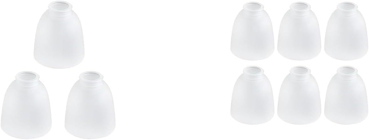 9-Pack White Frosted Glass Shade Replacements, Ceiling Fan Light Covers Glass Globes Lampshades for Chandelier Vanity Lights Wall Sconces Pendant Light, 1.61" Fitter Size, 5" high x 4.7" diameter