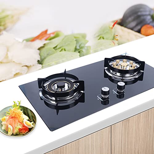 2 Burner Natural Gas Cooktop, Gas Cooktop Stove Top, Tempered Glass